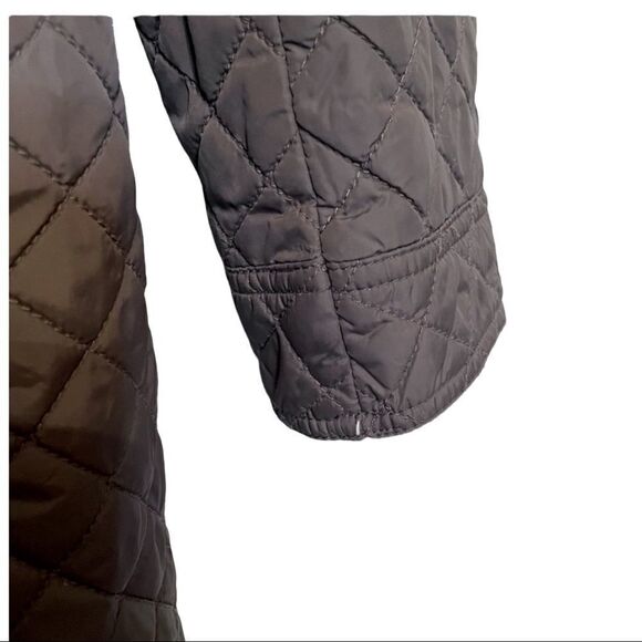 STEVE Madden Quilted Coat Gray Leopard Lining Zip Knee Length Womens M - Picture 5 of 9